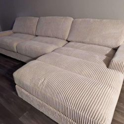 New 127x66 Corduroy Sectional Couch / Free Delivery 