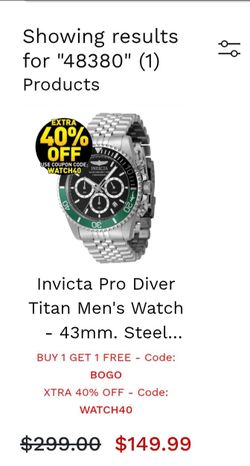 Invicta Pro Diver Titan Men's Watch - 43mm. Steel (48380)