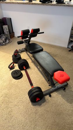 Adjustable Weight Bench + 60 lb Dumbbell Set, Home Gym Bundle