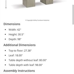 Ashley’s Dining Room Table 