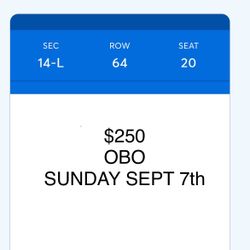 Oasis ticket Sunday Sept 7th 2025