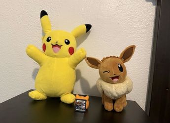 Pokemon Pikachu & Evee Plush!!
