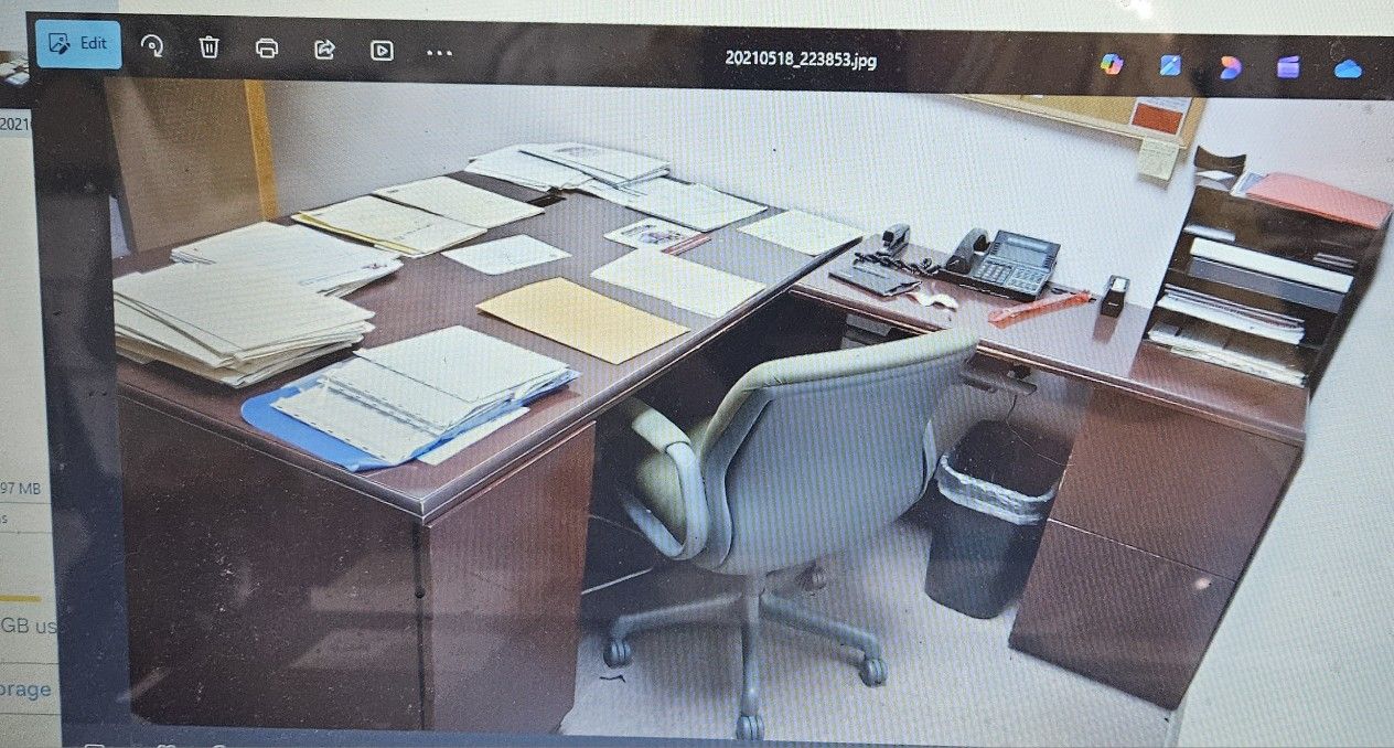 Gunlocke Cherry L Shaped Desk