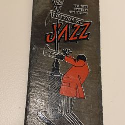 Vintage New Orleans Jazz Musician Slate Tile Wall Hanging 