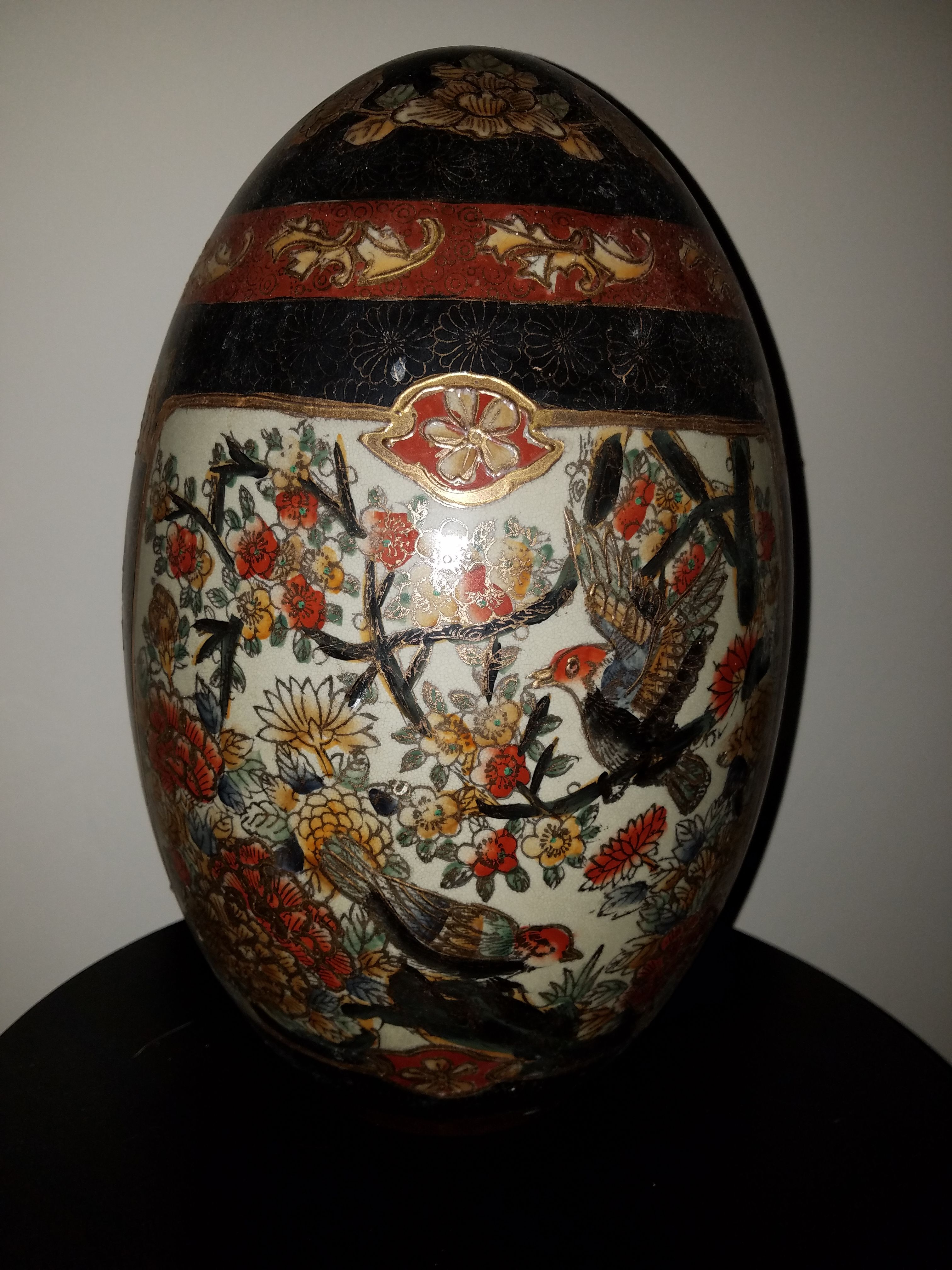 Vintage large Satsuma egg hand painted porcelain for Sale in Homestead