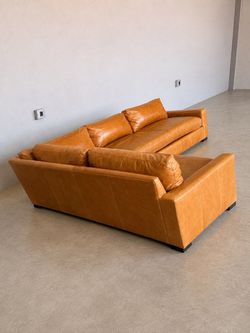 RH RESTORATION HARDWARE Leather Sectional Couch Sofa