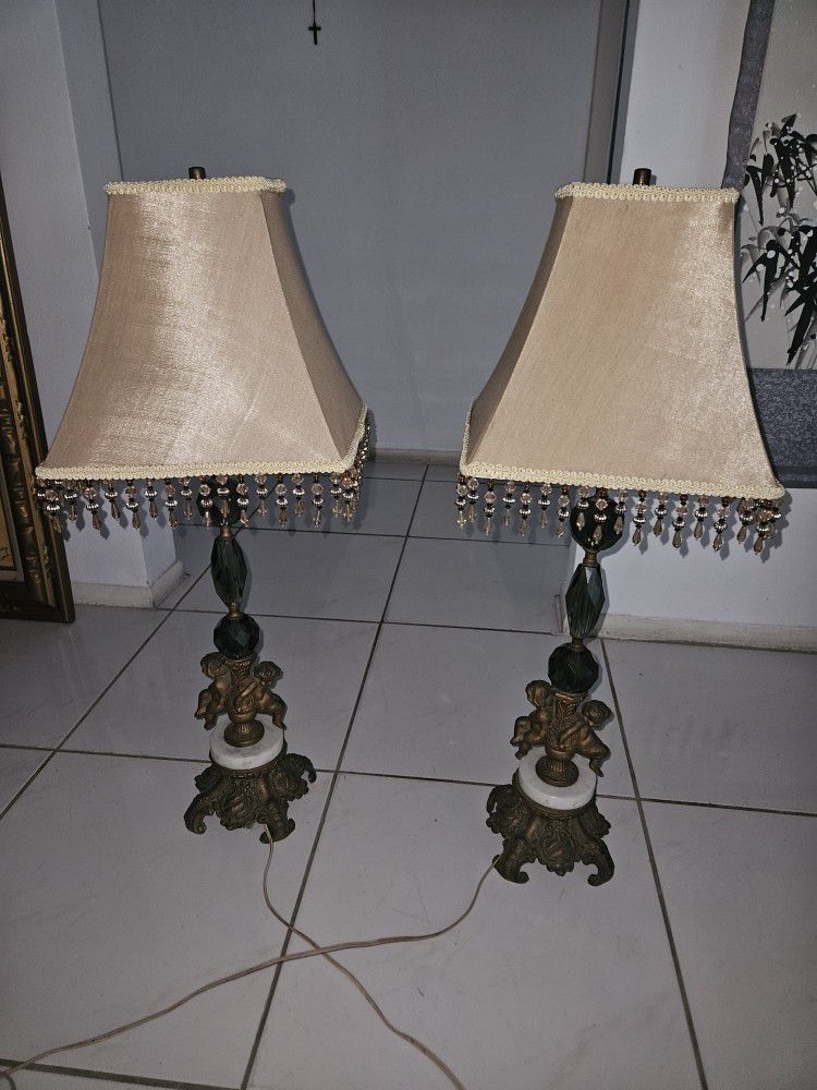 ANTIQUE CAST IRON LAMPS