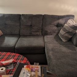 Beautiful GREY COUCH W Chase LIKE NEW Needs Repaired 
