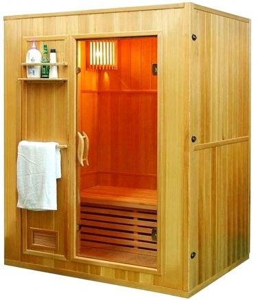 2/3 Person Canadian Hemlock Traditional Wet Dry Steam SPA Sauna + 6KW Harvia Heater