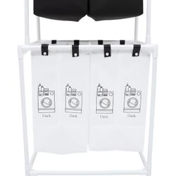 Large capacity laundry basket with rack