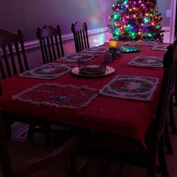 Kitchen Dining Table Solid Wood Chairs Set