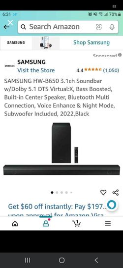 Samsung sound bar and subwoofer