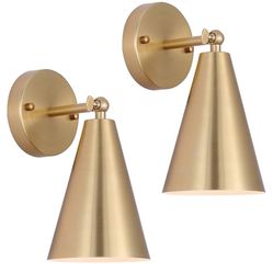 Modern Brass Wall Sconces Pair