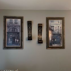 Picture and candle holder set