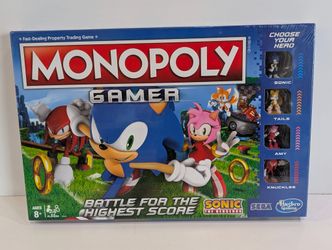 Monopoly Gamer Sonic The Hedgehog Board Game Hasbro Sega Complete Set