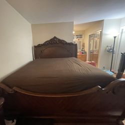 **Moving Sale!** Cal-king Solid-Wood bed frame - Must Go by Sunday (6/29)