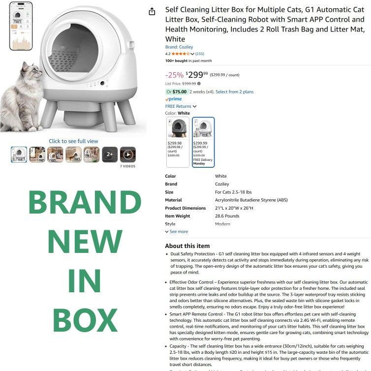 G1 Automatic Cat Litter Box Self Cleaning
