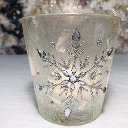 Pair of Decorative Snowflake Votive Candle Holders