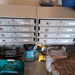  2 PAI COMMERCIAL PARTS AND BOLTS ROLLING STORAGE CABINETS 