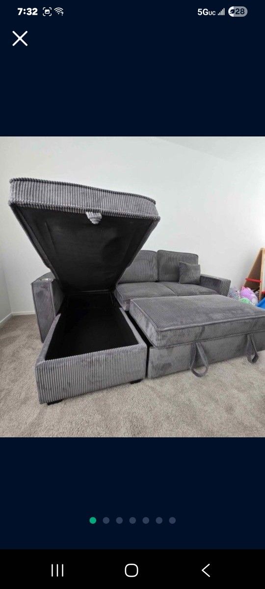 ✅️✅️Convertible Sectional W/ Cup Holder & W/ USB Port✅️✅️