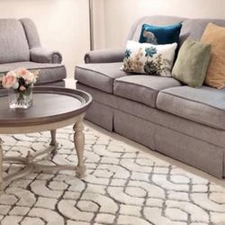 2-Piece Sofa Set – Light Gray ( price is negotiable)