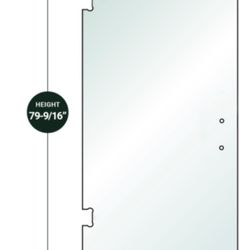 FHC 3/8” Clear Tempered Glass for Glendale/Preston SD Hinge 28” X 79-9/16” - Prep for 8” CTC Handle