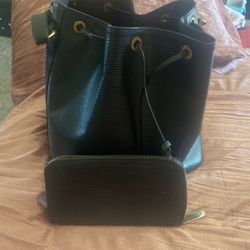 Gentle Used LV Epi Black Purse And Wallet 
