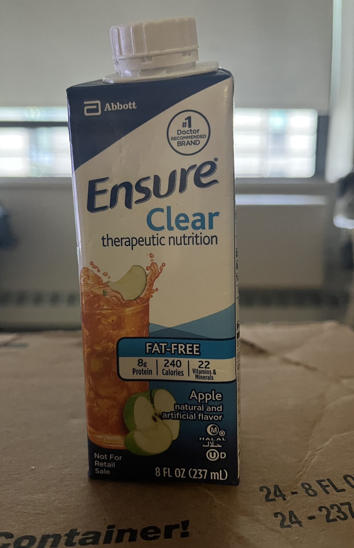 Ensure Clear Therapeutic Nutrition Drink, Apple Flavor, 8 Oz