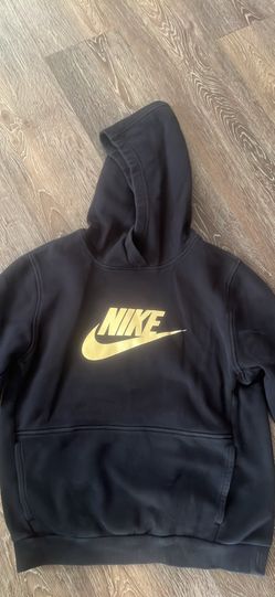 Kids Nike Black Hoodie Gold Logo - Size XL Boys (Fits 10-12)