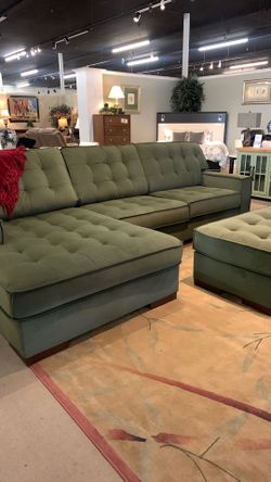 Beautiful olive green sectional couch