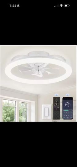 HINNIXY 20" Smart White 6-Speed Low Profile Ceiling Fan with Remote/App Control