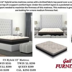 New New New!!! 12" Pocket Coil Hybrid Queen Mattress!!!