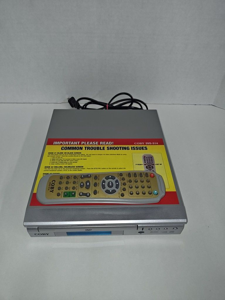 COBY DVD-514 Super Slim 5.1 Channel Progressive Scan Compact Grey DVD CD Player