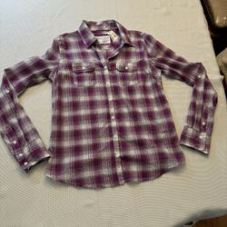 NWT 2010 deadstock Aeropostale cotton plaid button down shirt size Large juniors