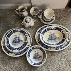 Vintage Wedgwood Friendship Salem Blue & White China – Made in England