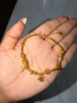 Gold plated charm bracelet
