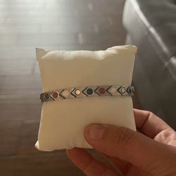 Silver Bracelet With Multicolor Charms 