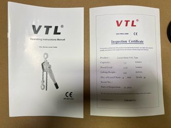 New 1.5 Tonne Lever Hoist