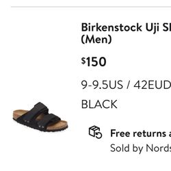 Birkenstock Men’s Uji Slides, Black Size 9.5