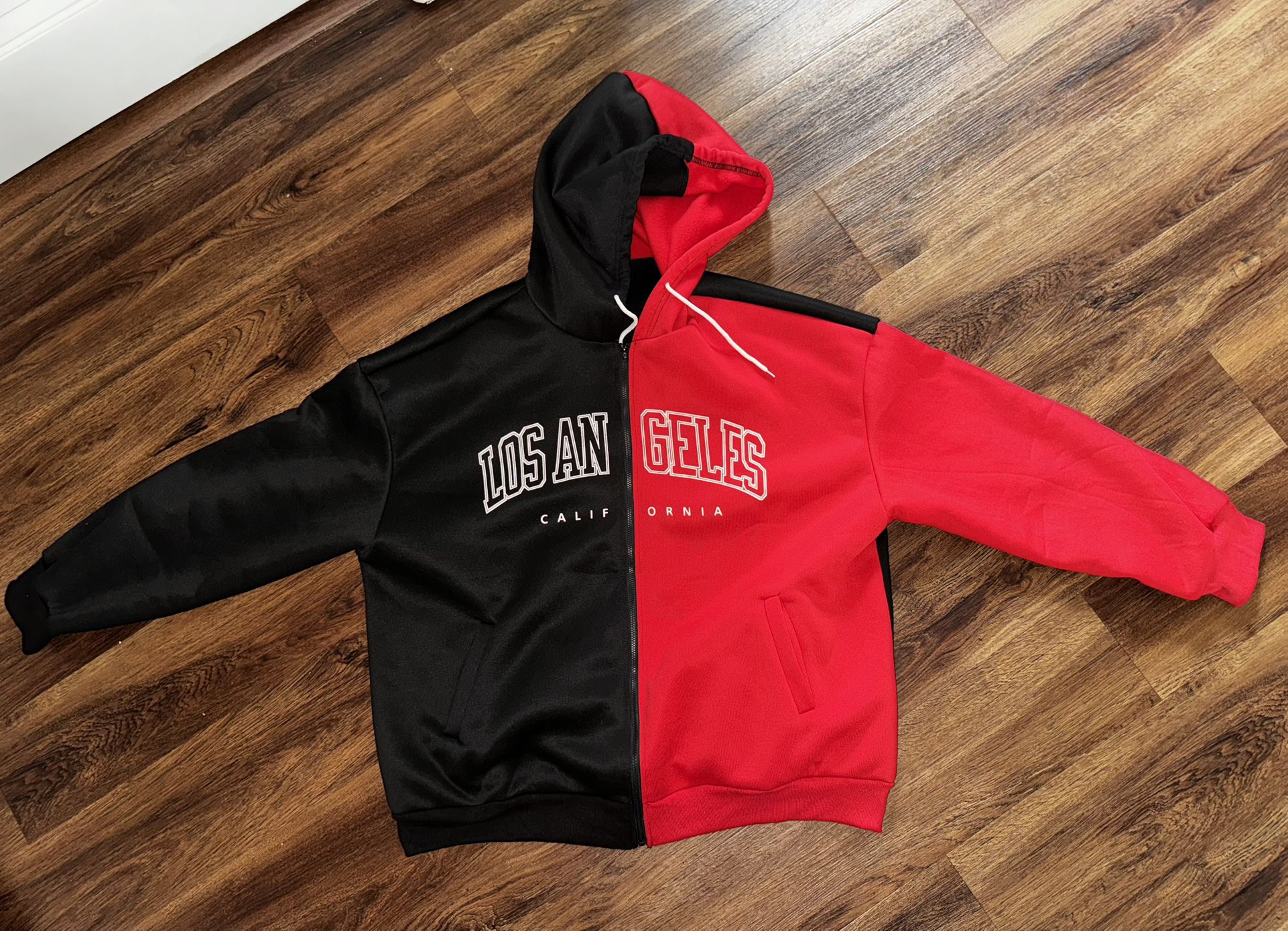 Los Angeles Zip-up (Red And Black)XL