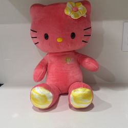 Build a Bear Hello Kitty Coral Sunshine Teddy 18in Stuffed HK Doll Retired 2013 SUPER RARE