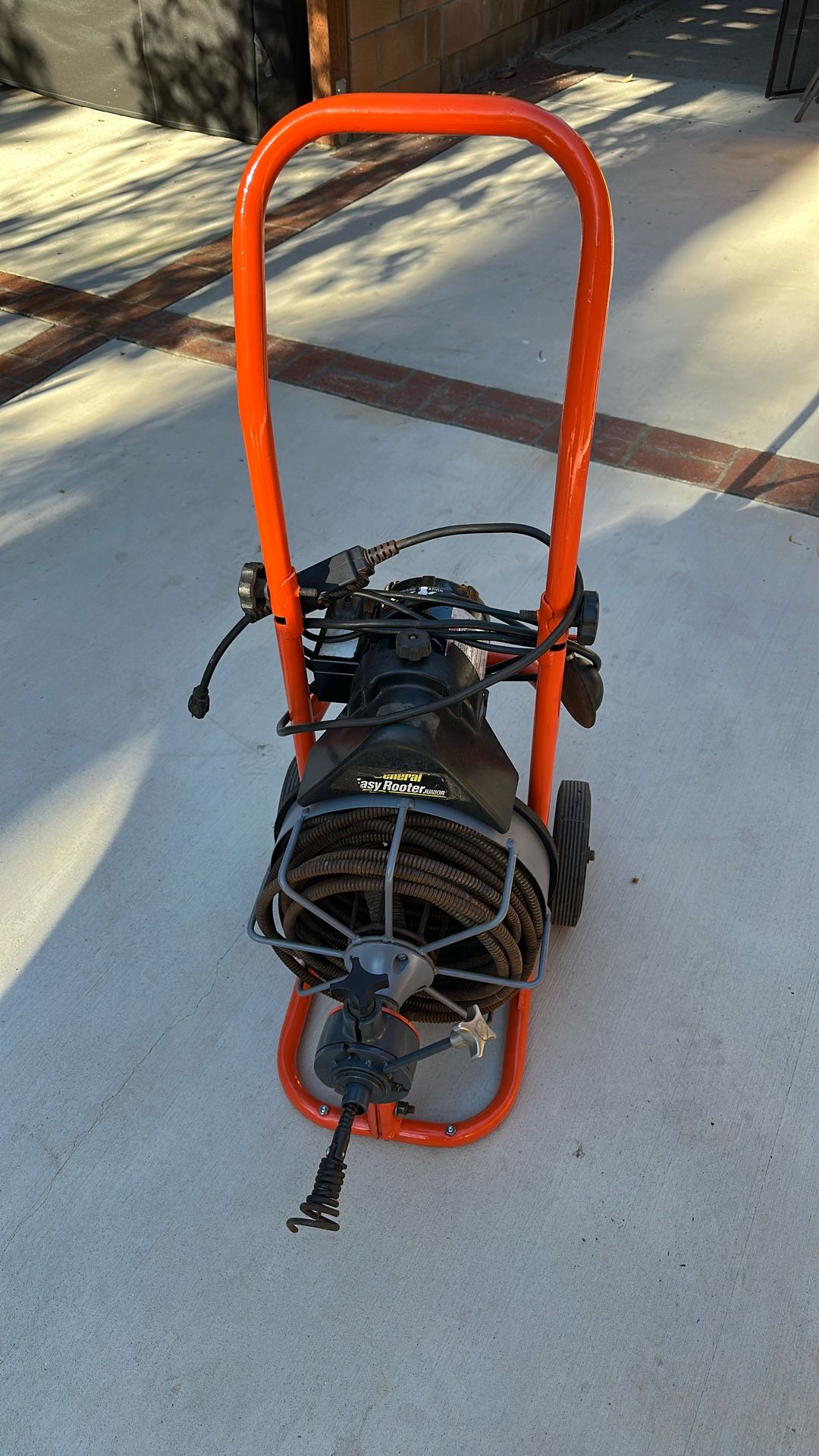 Drain Snake General Easy Rooter Cable 1/2”x75’ Long Auto Feed Forward Reverse Foot Pedal Good Conditions $600