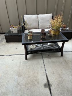 Patio couch table 2 side tables
