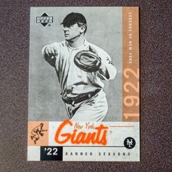 2001 Upper Deck Jon McGraw Legends Of New York Giants #57 Baseball Card Vintage Collectible MLB Sports