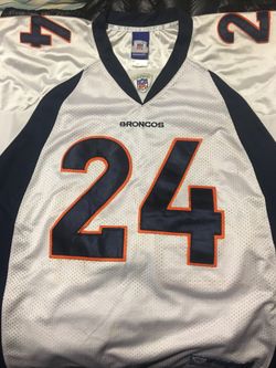 Reebok NFL Equipment Denver Broncos#24-Champ Bailey Jersey a size 48