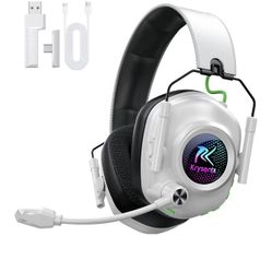 Brand: Krysenix Krysenix 2.4 GHz Wireless Gaming Headset for PC, PS5, PS4, Switch, Mac, Bluetooth 5.4 Gaming Headphones with Noise Canceling Microphon