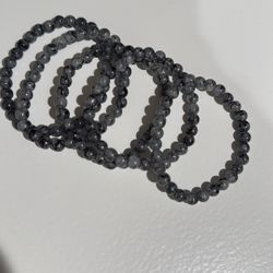  5 Gray beaded bracelets