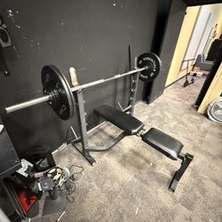 7ft Olympic Bar, Bench, & Weights 