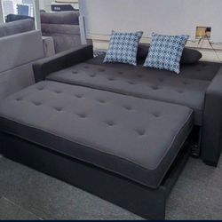 ✅️✅️ Black  sectional sofa  pull out sleep area✅️✅️