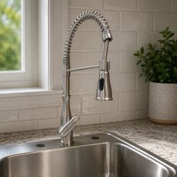 21 inch Pull Down Spring Faucet with Deckplate